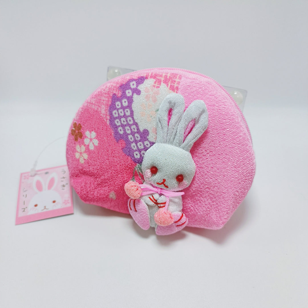 Bunny Japanese Textile Round Pouch