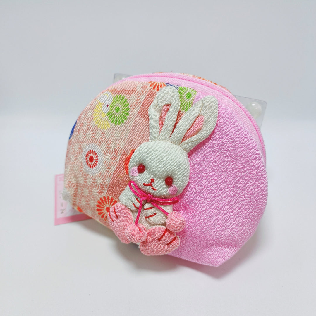 Pochette ronde en textile japonais Bunny