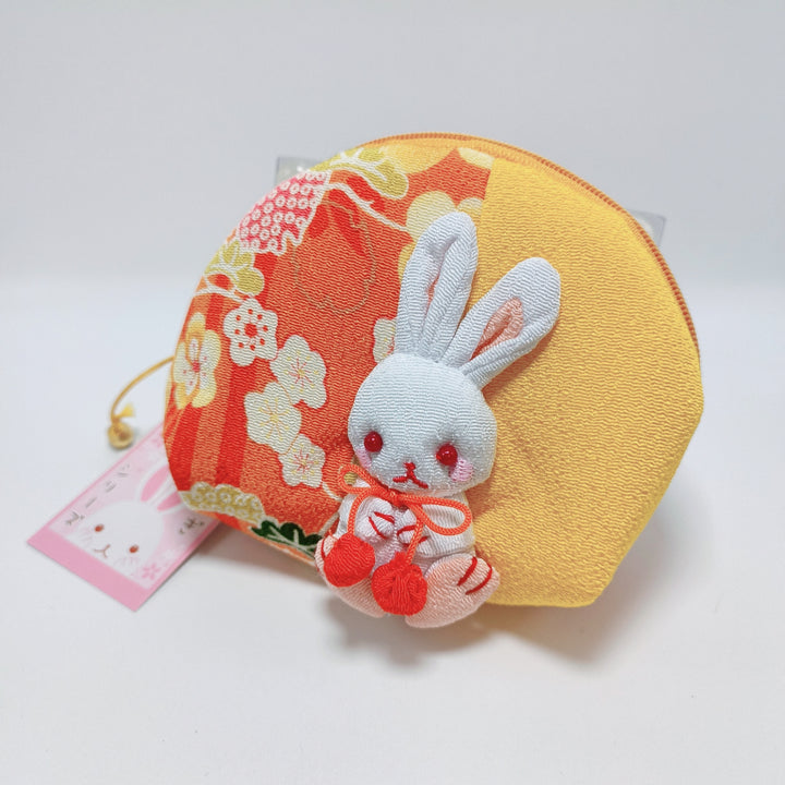 Bunny Japanese Textile Round Pouch