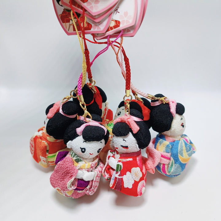 Ensemble de porte-clés en mini peluche Maiko Girl fait à la main (2 pièces)