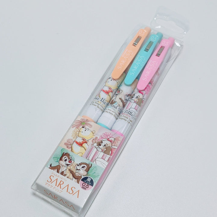 [Limited] SARASA Disney Pen Set (3pcs. Winnie the Pooh, Pretty Little Lady, Chip and Dale)