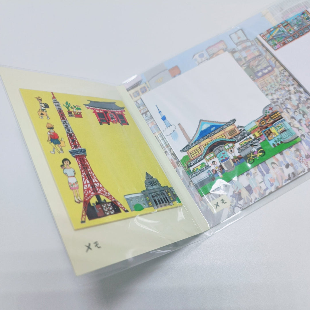 Mini livre de notes autocollantes et bloc-notes avec illustration japonaise Ai Okino (Tokyo)