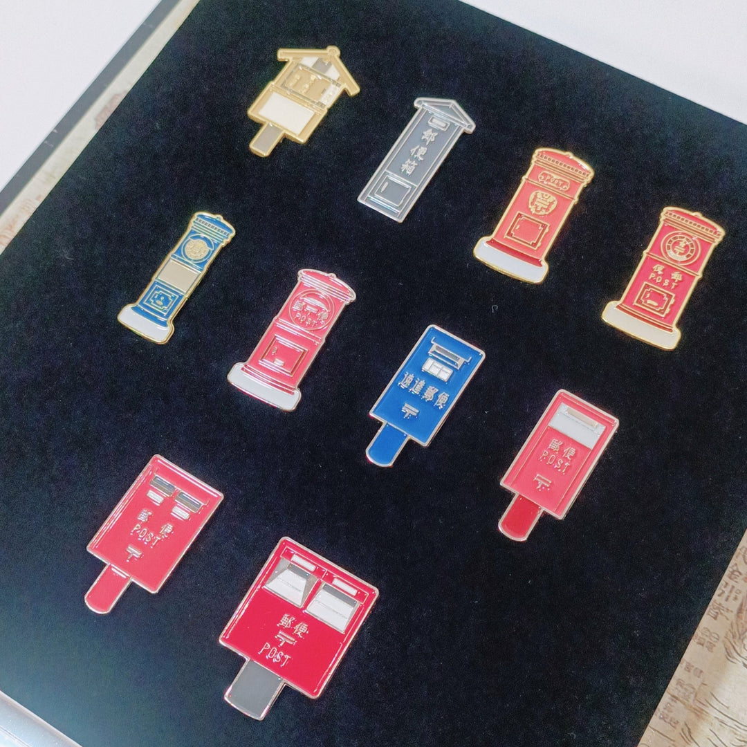 [RARE] COMPLETE Japan Post Postage Stamps + Pin Badges Set