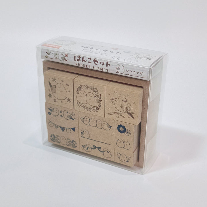 Shimaenaga (Long-tailed tit) Rubber Stamp set