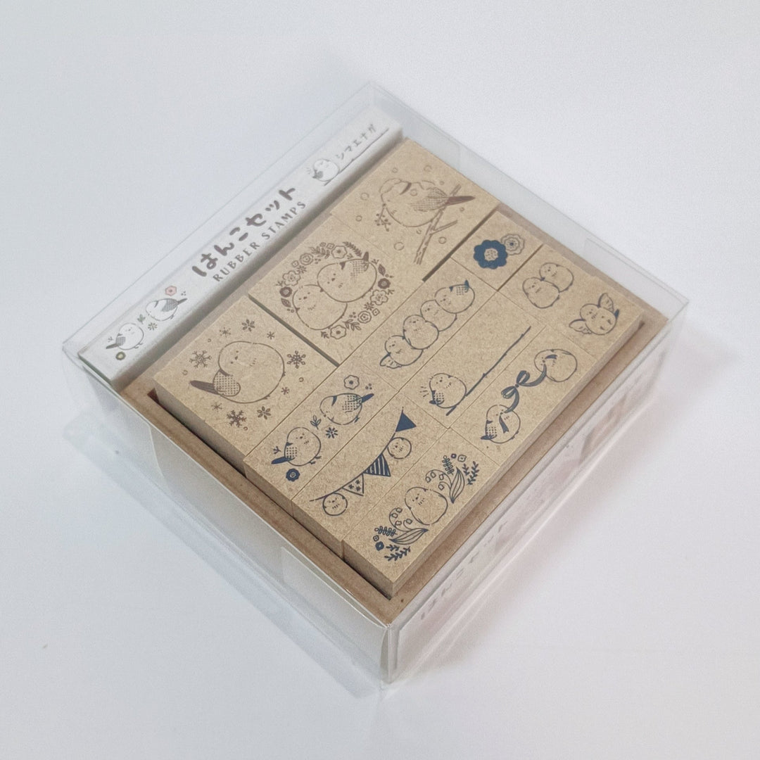 Shimaenaga (Long-tailed tit) Rubber Stamp set