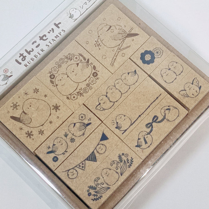 Shimaenaga (Long-tailed tit) Rubber Stamp set