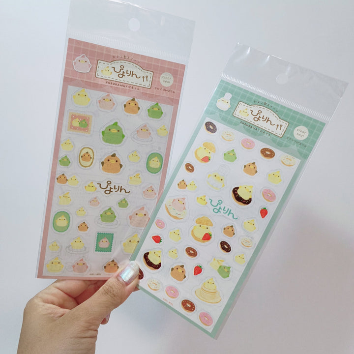 Furukawa x Piyorin Colorful + Sweets clear seal set (2 pcs.)