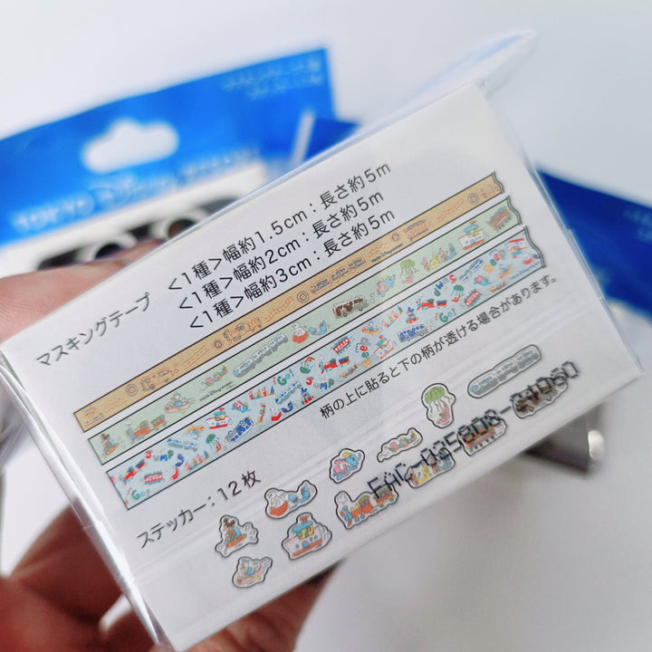 [Tokyo Disney Resort Limited] Disney Vehicles Washi and Sticker Set