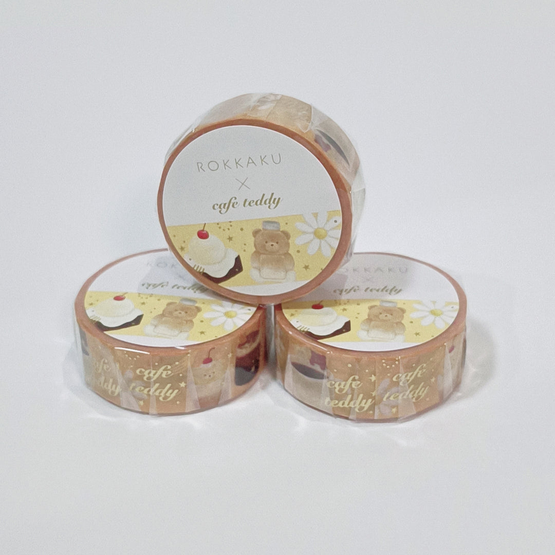 cafe teddy x ROKKAKU Gold Foiled Washi Tape