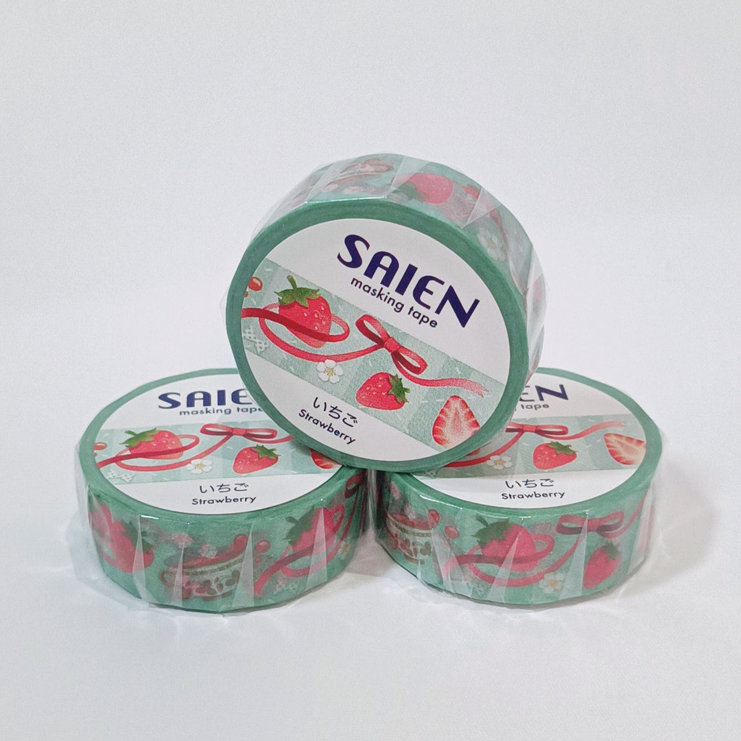 Ruban Washi à motif de fraises SAIEN