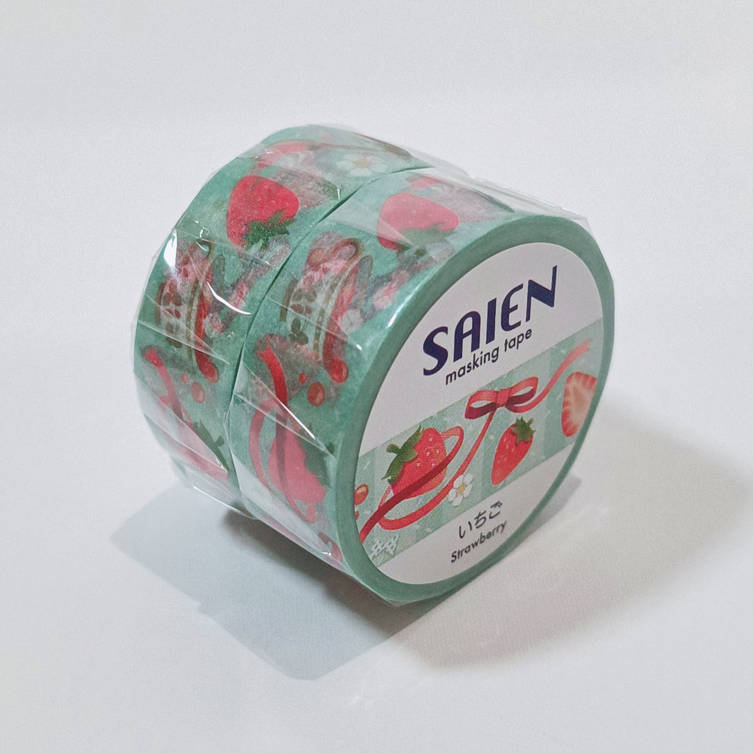 Ruban Washi à motif de fraises SAIEN