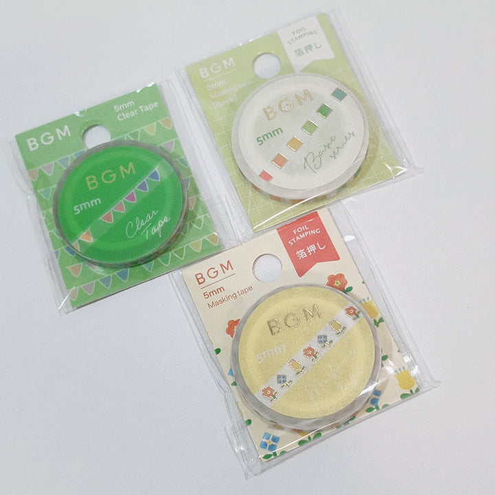 Lot de 5 rubans Washi fins BGM