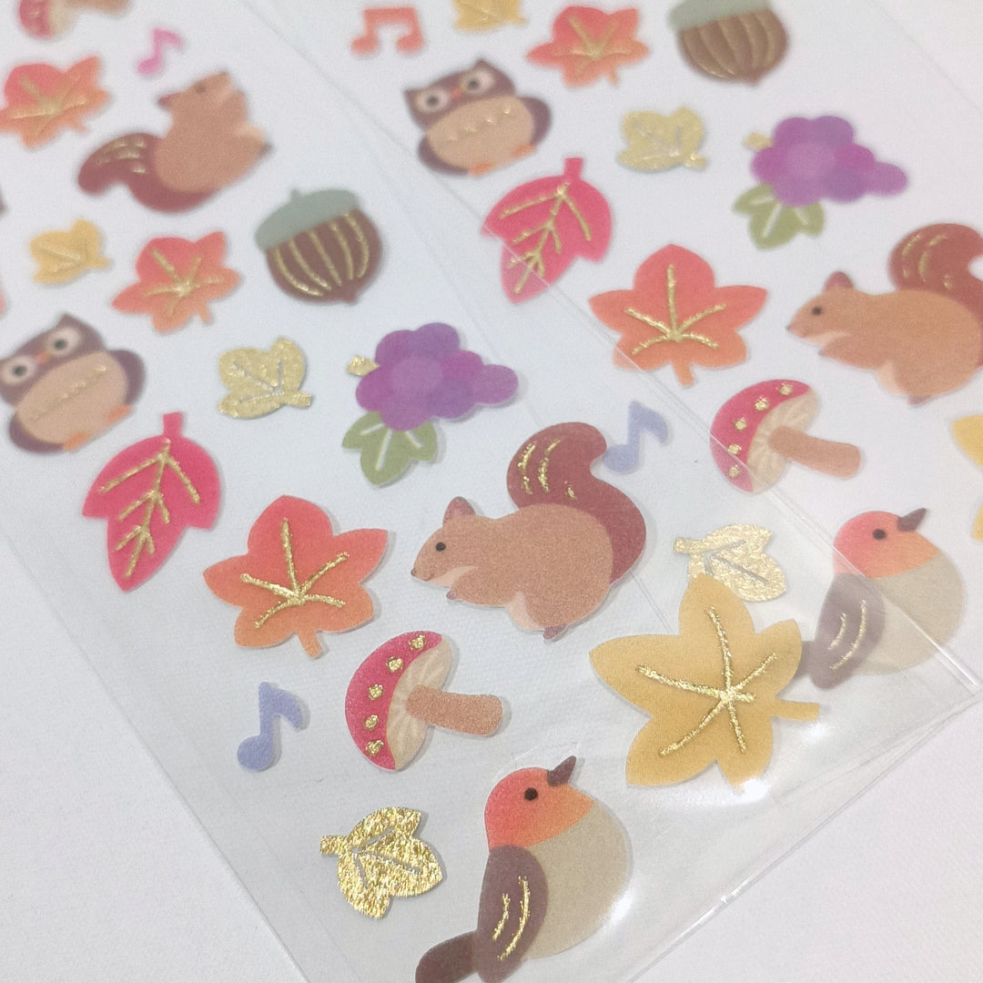 Autumn Forest Animal Sticker Sheet