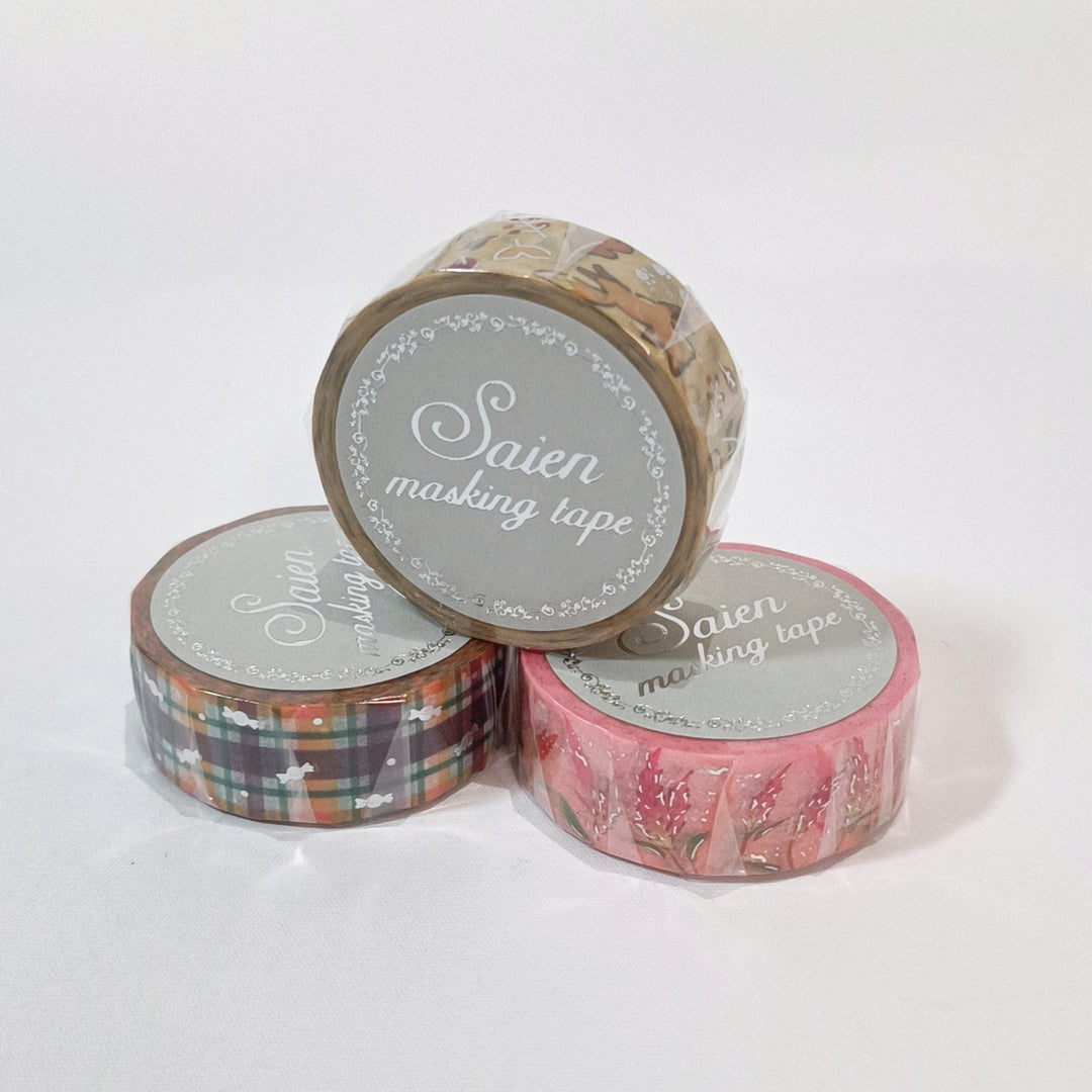 Autumn Inspired Silver Leaf Washi Tape Set (3 pcs.)