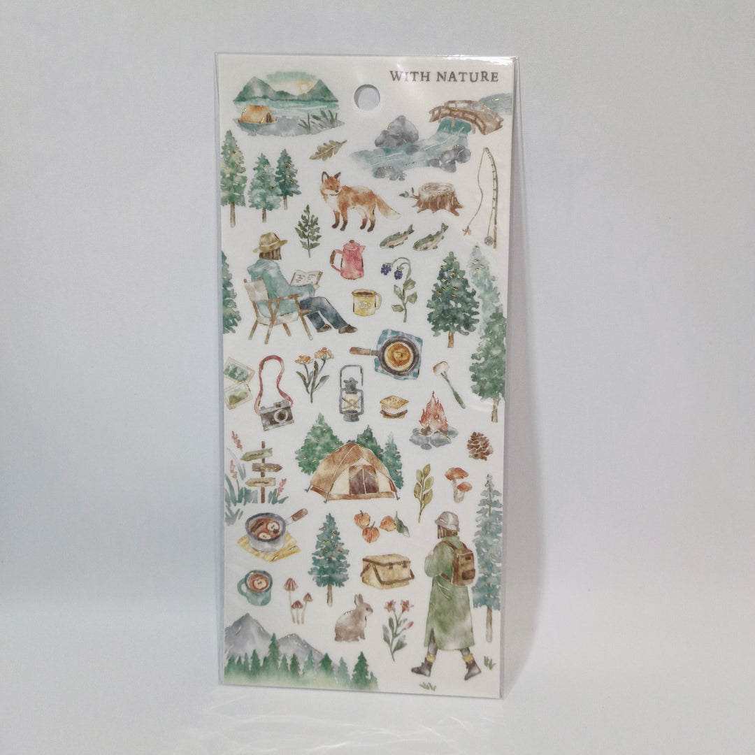 With Nature Camping Sticker Sheet