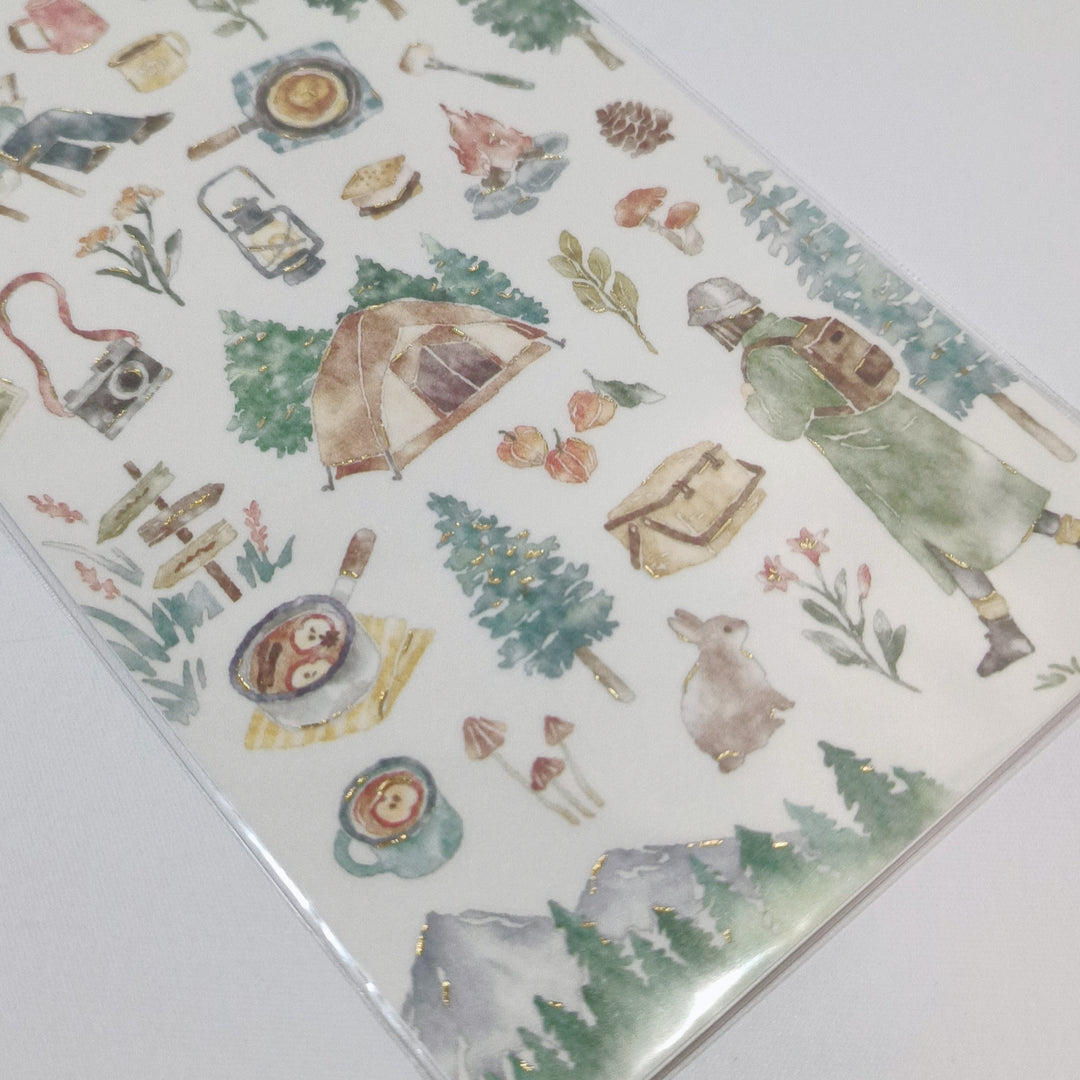 With Nature Camping Sticker Sheet