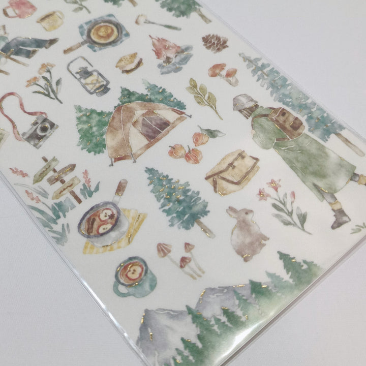 With Nature Camping Sticker Sheet