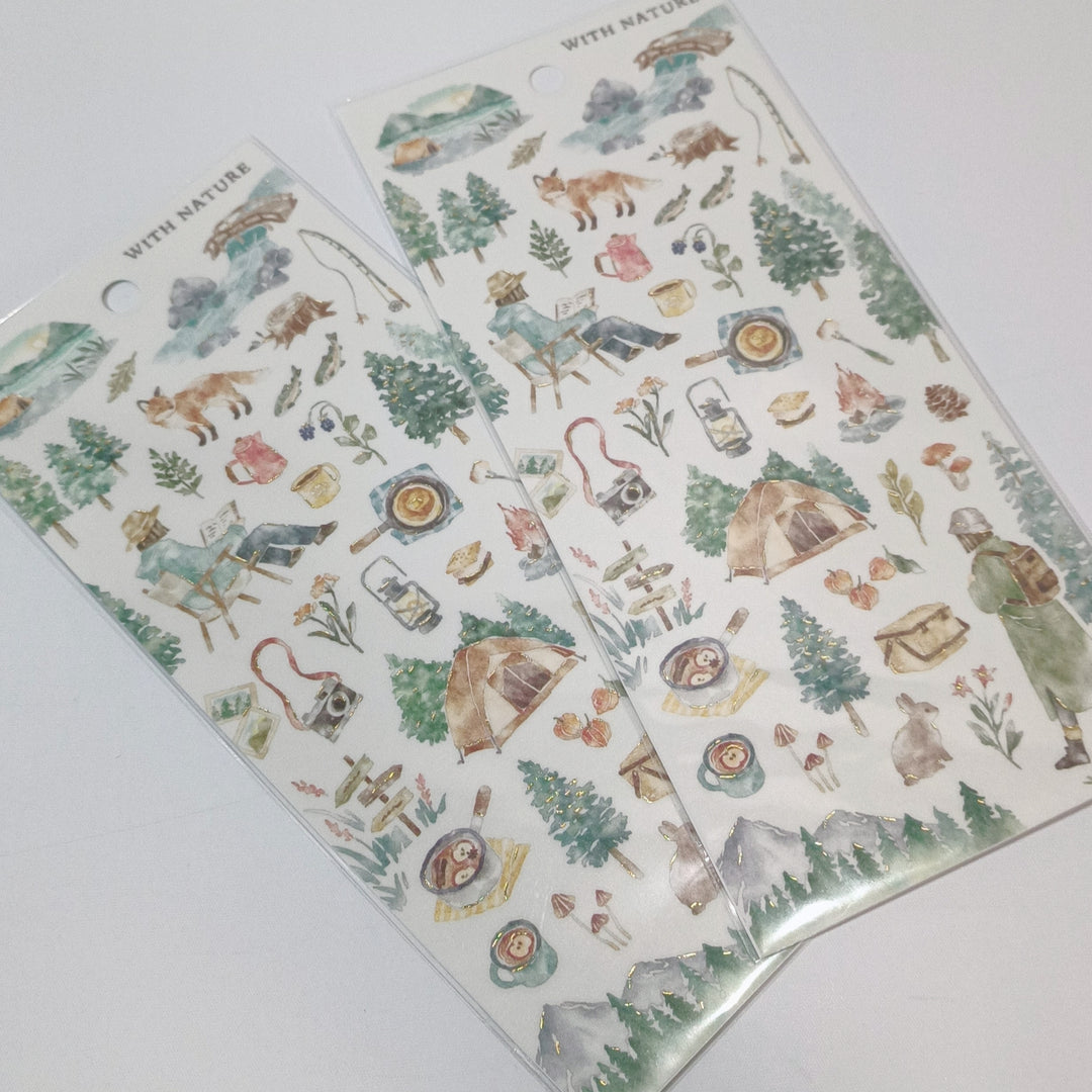 With Nature Camping Sticker Sheet