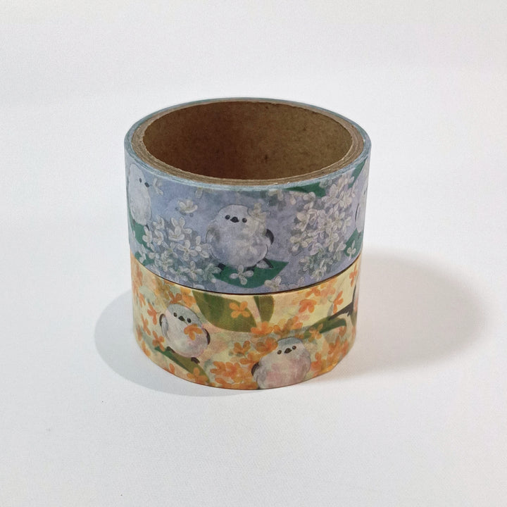 Long Tailed Tit Mimosa Washi Tape Set (2 pcs.)