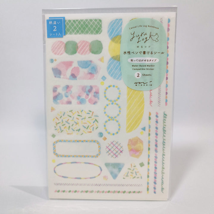 Yuru Log colorful pattern sticker (2 sheets)