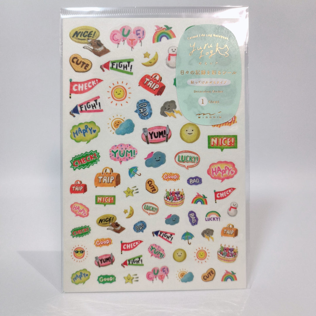 Yuru Log daily life cute fun decoration sticker sheet