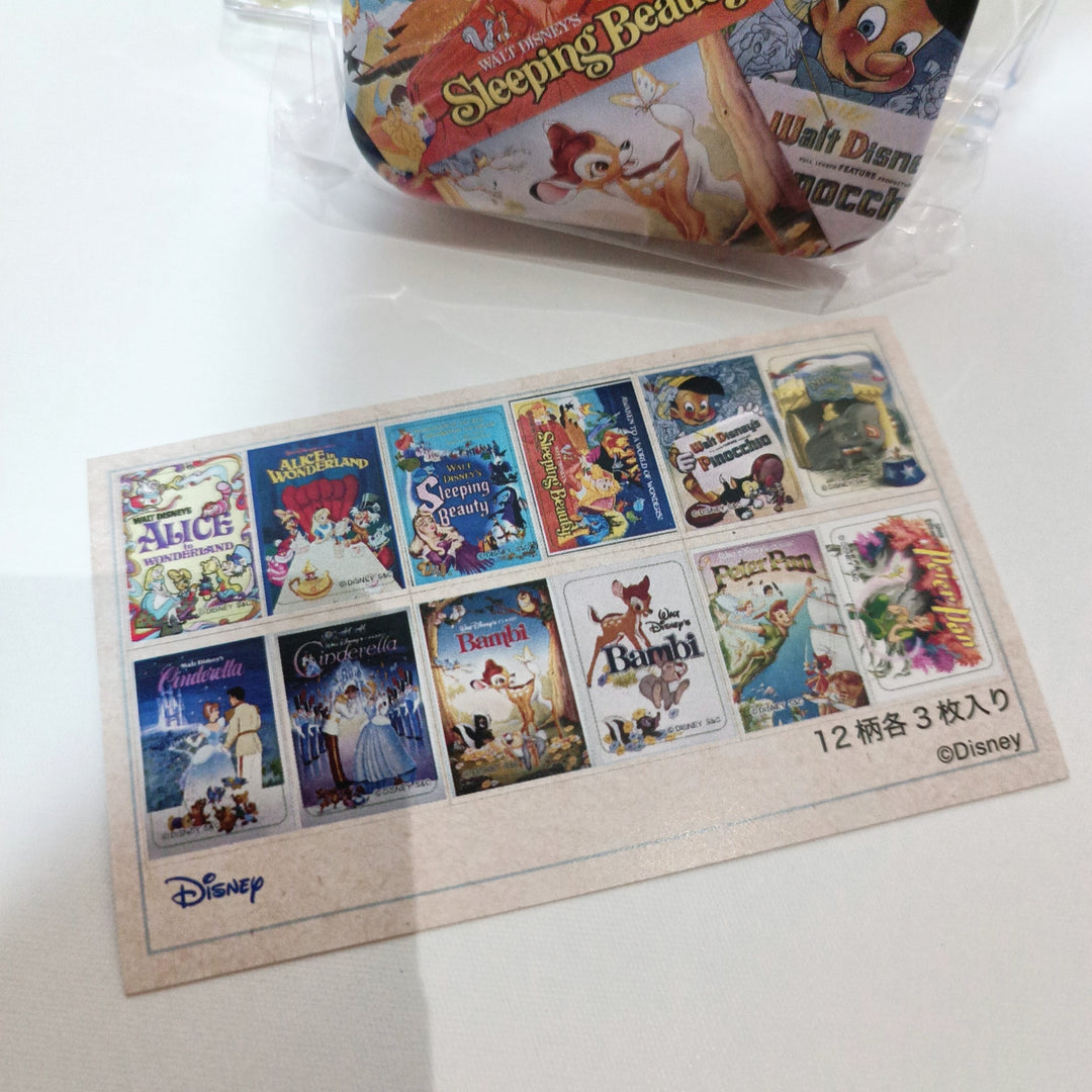 Disney movie poster stickers in a mini can