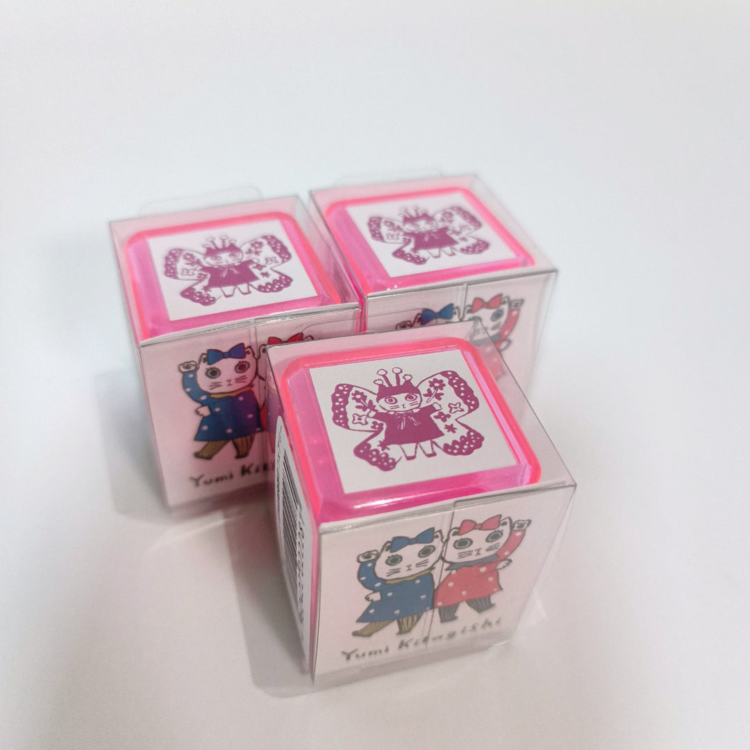 Yumi Kitagishi cat in butterlfy costume stamp