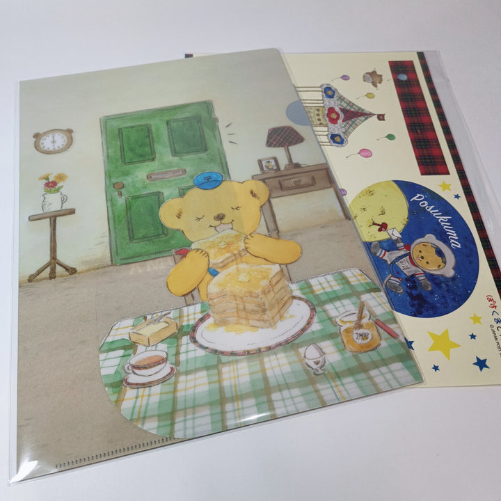 [Posukuma Cafe Limited] Posukuma Honey Toast A4 Clear File + Sticker Sheet Set