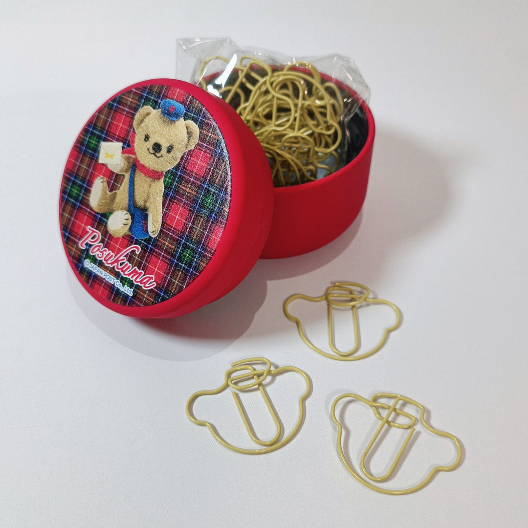 [Posukuma Cafe Limited] Posukuma Paper Clips with Tin Can (Red)