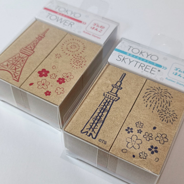 Tokyo Tower / Skytree Rubber Stamp