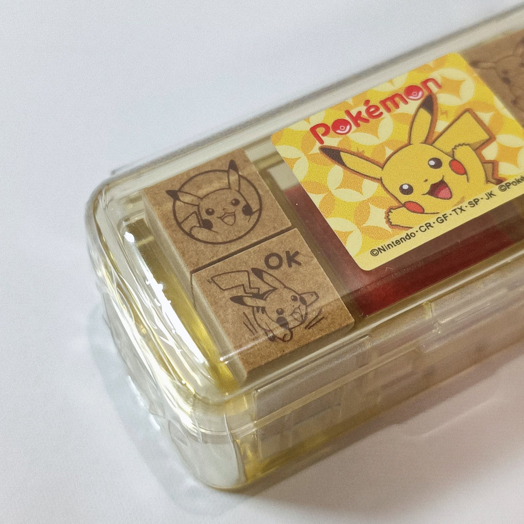 Pokemon Pikachi Mini Stamp Set (4 Stamps + Ink Pad)