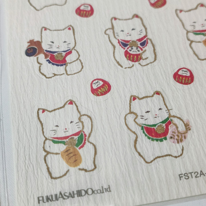 Fukuiasahido Manekineko Lucky Items Sticker Sheet