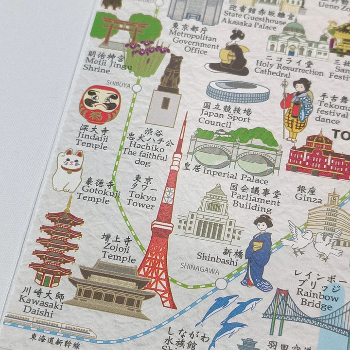 Fukuiasahido Map of Tokyo Postcard