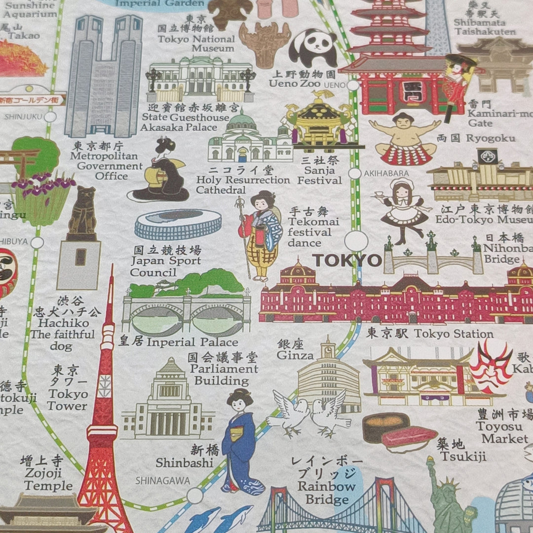 Fukuiasahido Map of Tokyo Postcard