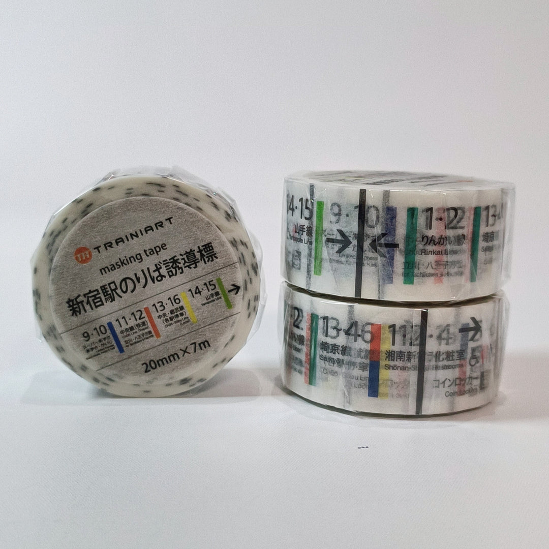 Trainiart Shinjuku Station Train Signs Washi Tape (20mm)