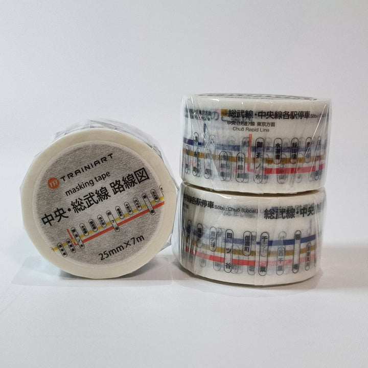 Trainiart Chuo Line Train Route Map Washi Tape (25mm)