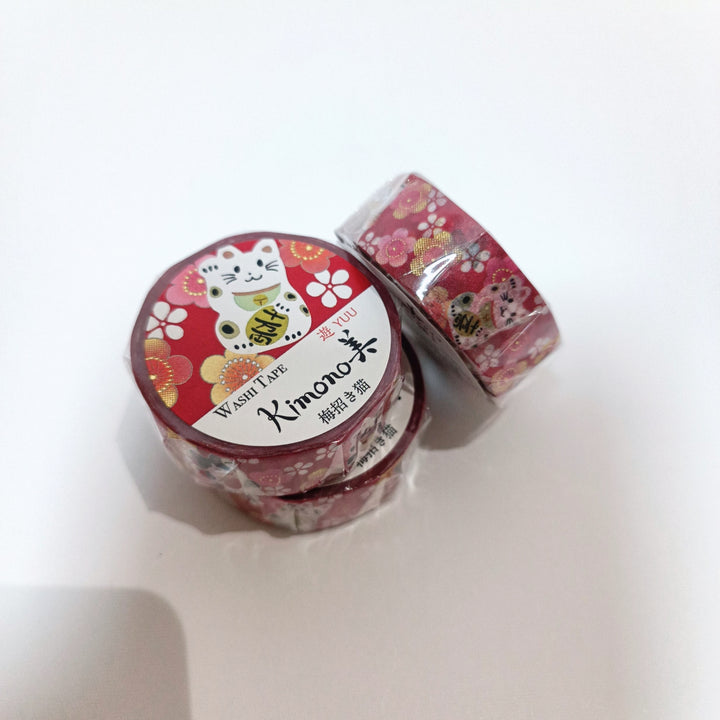 Manekineko Kimono Pattern Washi Tape