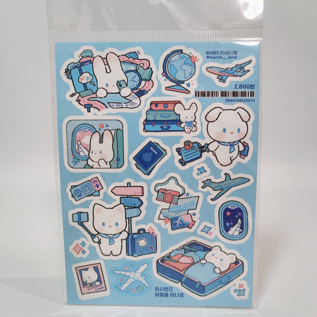 Airport Travel Korean Sticker Sheet