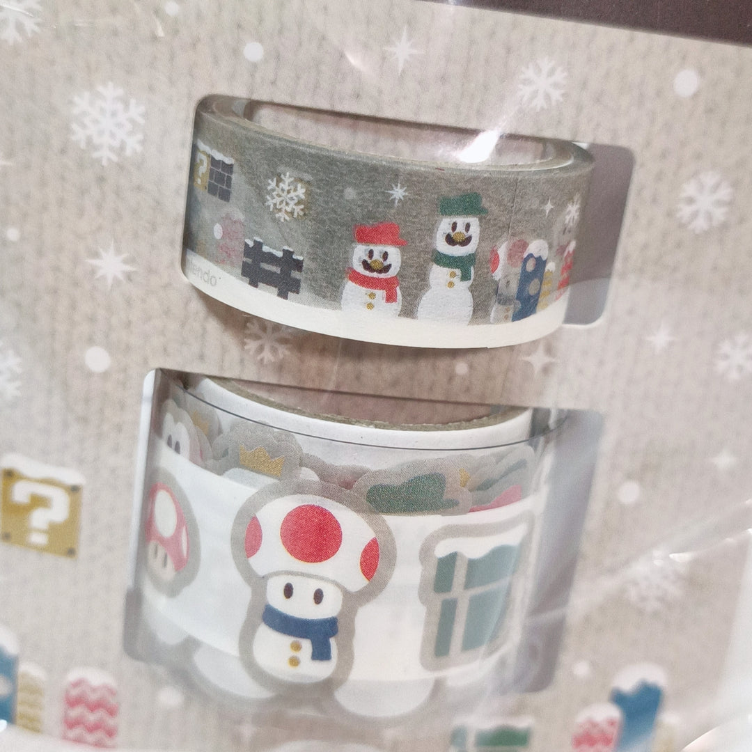 Nintendo Super Mario Winter Collection Washi Tape and Roll Flake Seal Set