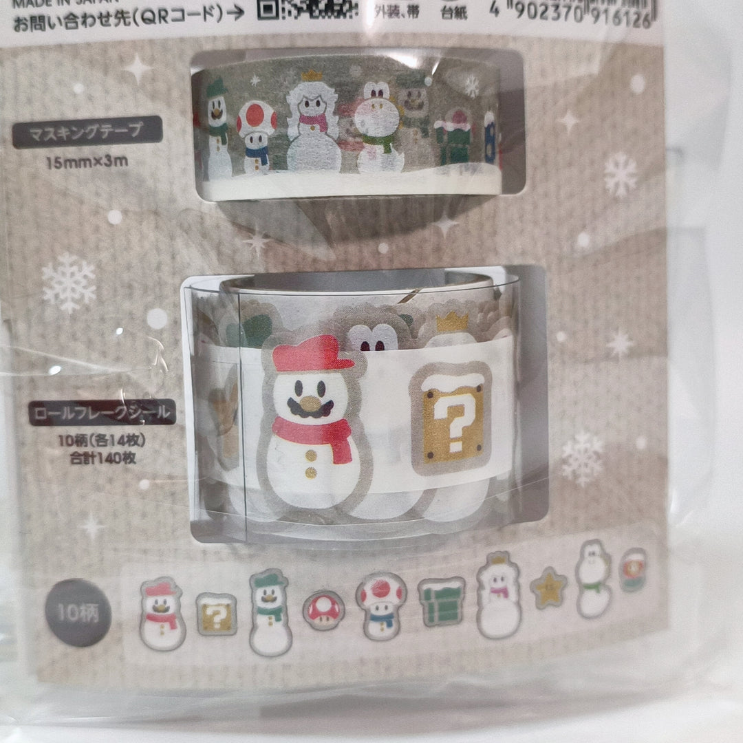 Nintendo Super Mario Winter Collection Washi Tape and Roll Flake Seal Set