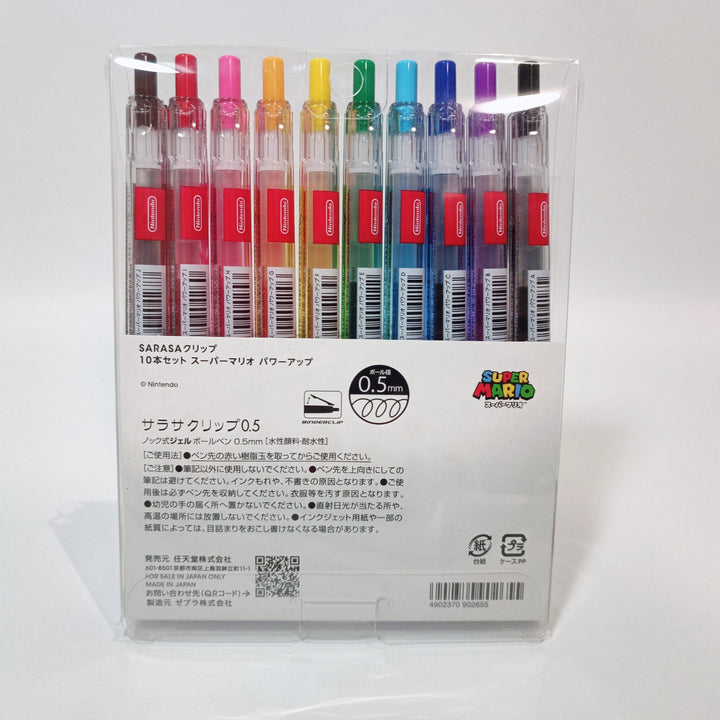 Zebra Sarasa Nintendo Super Mario Power Up 10 Colors Pens