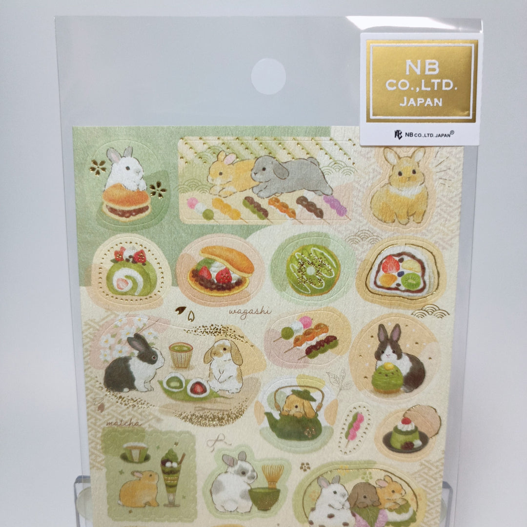 NB Rabbits and Japanese Sweets Sticker Sheet