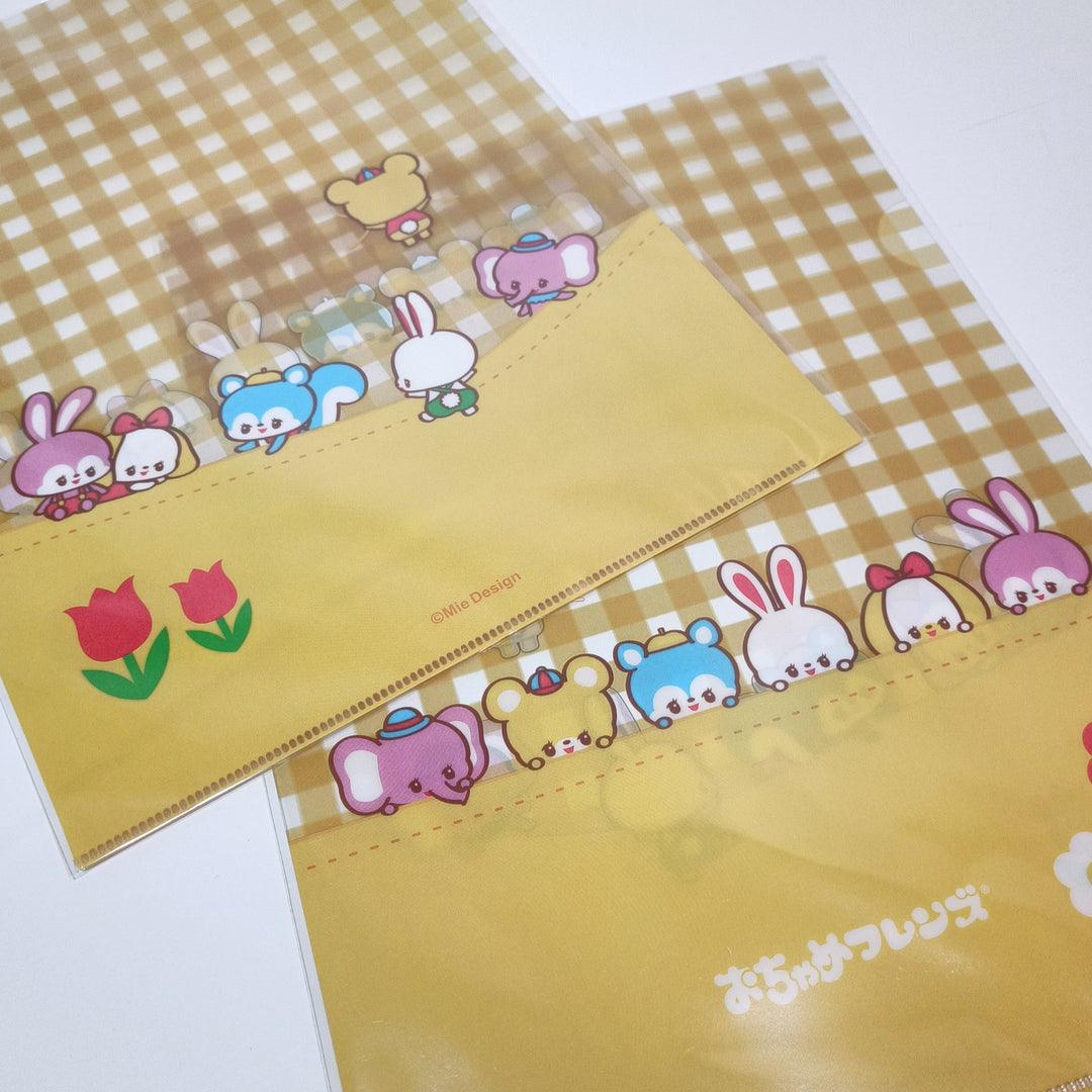 Ochame Friends A4 Clear File & Design Paper Set (5 designs × 4 sheets)