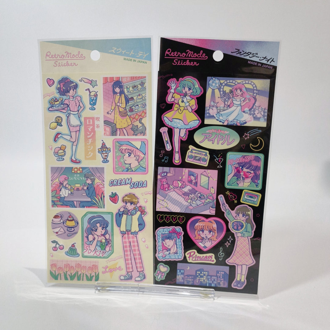 Retro Mode Cafe and Idol Sticker Sheet Set (2 pcs.)