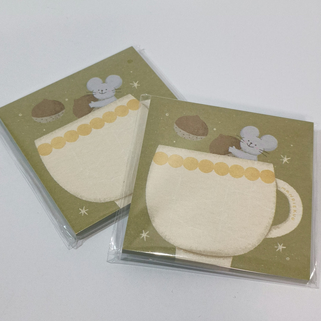 Original Rainbowholic x Mandie Kuo Chestnut Mouse Teacup Memo Pad