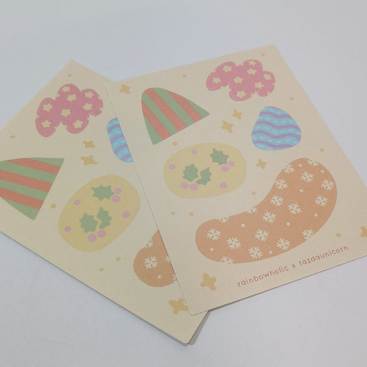 Rainbowholic x Tazdaunicorn Christmas Patterns Sticker Sheet