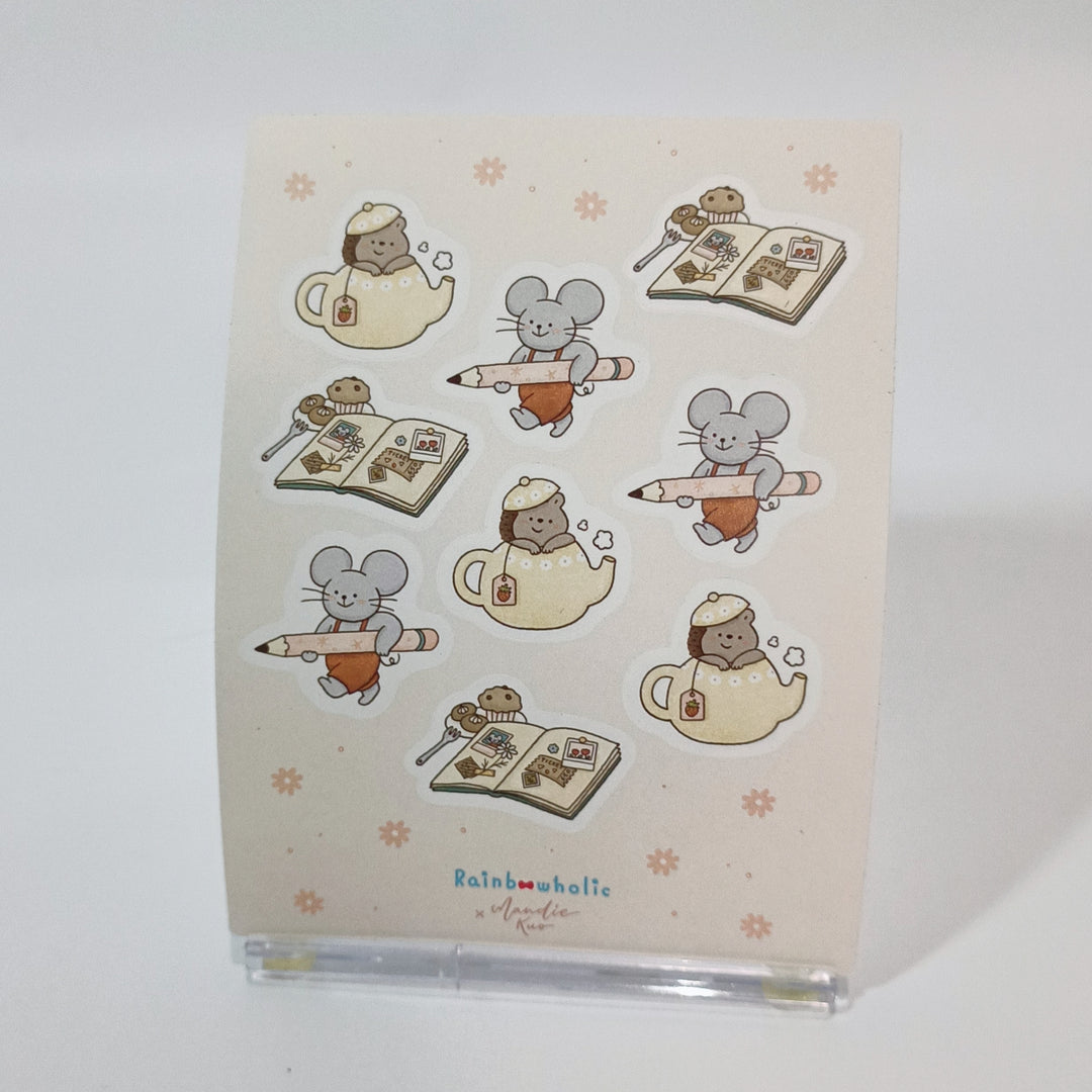 Rainbowholic x Mandie Kuo Stationery Animals Sticker Sheet