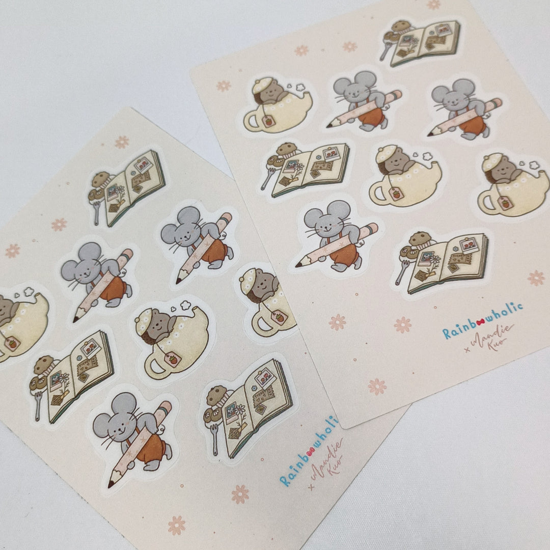 Rainbowholic x Mandie Kuo Stationery Animals Sticker Sheet