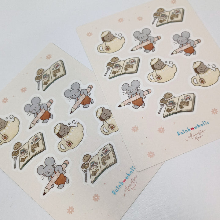 Rainbowholic x Mandie Kuo Stationery Animals Sticker Sheet