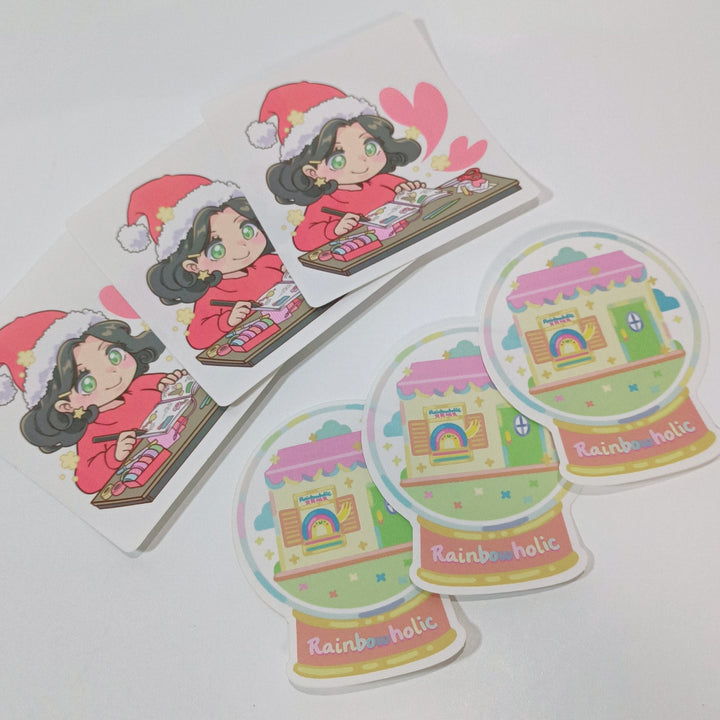 Rainbowholic Christmas Sticker Set (2 designs, 3 pcs. each)